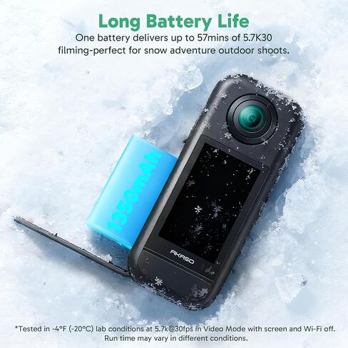 AKASO 1x 1350mAh Rechargeable Cold-Resistant Battery 360 Camera in Saudi Arabia