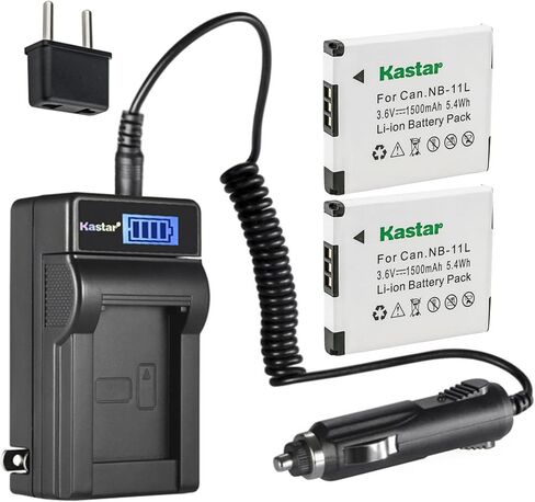 شاحن بطارية Kastar NB-11L LCD AC متوافق مع Canon ELPH 115 is، ELPH 120 is، ELPH 130 is، ELPH 135، ELPH 140 is، ELPH 150 is، ELPH 160، ELPH 170 is، ELPH 180، ELPH 190 is Camera in Kuwait