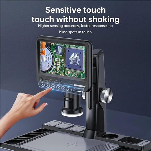 Digital Microscope, 1600X Digital Microscope 12MP Electronic Video Microscopes 7 Inch IPS Screen Soldering with 28 LEDs,Pocket Portable in Saudi Arabia