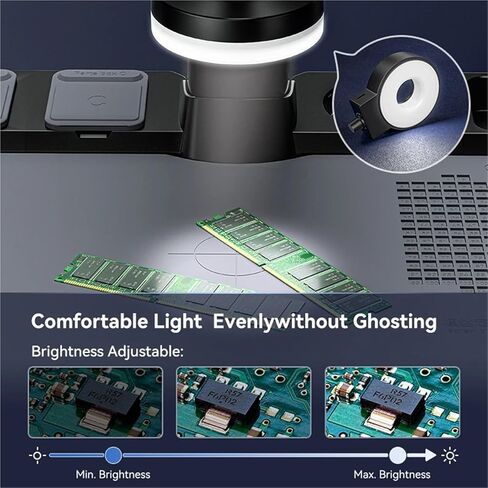 مجهر رقمي، مجهر رقمي 1600X، مجاهر فيديو إلكترونية بدقة 12 ميجابكسل، شاشة IPS 7 بوصة لحام مع 28 مصباح LED، جيب محمول in Kuwait