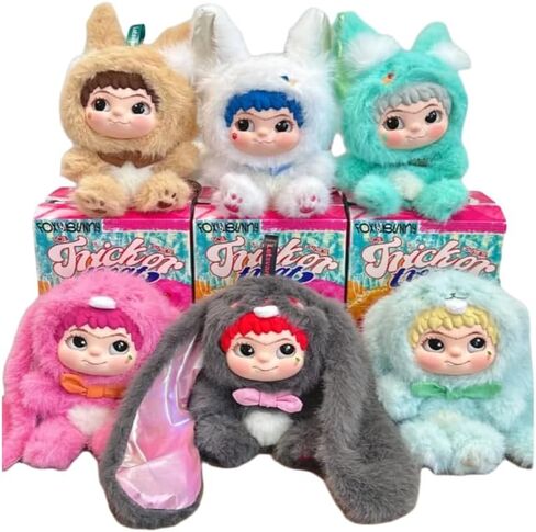 Wakuku V2 Fox Bunny Trick أو Treat ‌ Series Blind Box Cute Wakuku Action Figure Mystery Box Plush Doll Bag Bendant (1 Pack Random) in Saudi Arabia