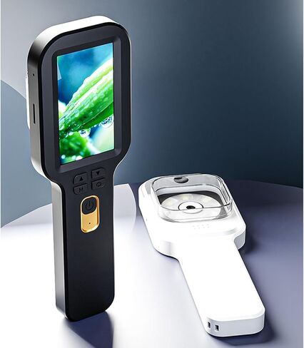مجهر رقمي محمول، عدسة مكبرة رقمية محمولة USB 5X-500X مع ضوء مزدوج اللون، مكبر جيب ميكروسكوب ماركو لتجربة علوم التكبير للأطفال (أبيض) in Saudi Arabia