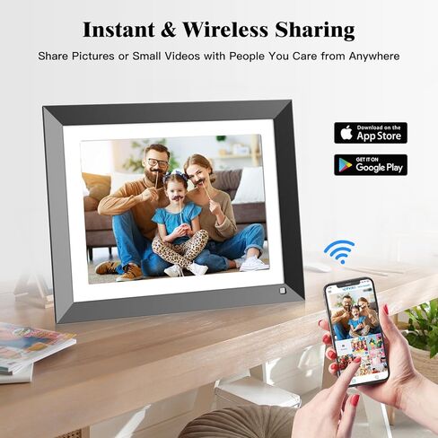 إطار صور رقمي مقاس 11 بوصة لعرض شرائح WiFi - إطار صورة رقمي - 2K IPS 2176 * 1600 إطار صورة بشاشة تعمل باللمس مع تخزين 32 جيجابايت، مستشعر حركة، مشاركة الصور ومقاطع الفيديو عبر البريد الإلكتروني للتطبيق، هدايا للأم والأب in Kuwait