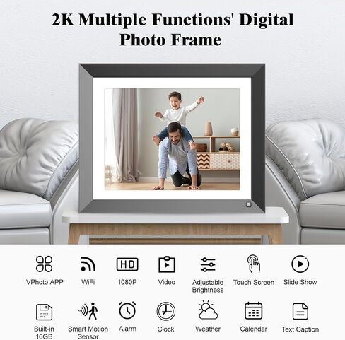إطار صور رقمي مقاس 11 بوصة لعرض شرائح WiFi - إطار صورة رقمي - 2K IPS 2176 * 1600 إطار صورة بشاشة تعمل باللمس مع تخزين 32 جيجابايت، مستشعر حركة، مشاركة الصور ومقاطع الفيديو عبر البريد الإلكتروني للتطبيق، هدايا للأم والأب in Kuwait
