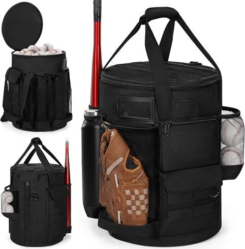 حقيبة دلو البيسبول ، غطاء دلو الكرة اللينة على الطراز التكتيكي لـ 6 جالون دلو ، منظم إكسسوارات التدريب مع عدة جيوب للمضرب ، القفازات ، لوحة النتائج in Kuwait