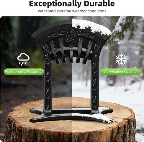 Firewood Kindling Splitter, Manual Log Splitter, Cast Iron Log Splitting Wedge, Heavy Duty Wood Splitter Tool with Cover (Black) in Saudi Arabia