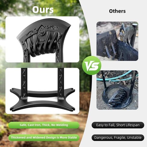 Firewood Kindling Splitter, Manual Log Splitter, Cast Iron Log Splitting Wedge, Heavy Duty Wood Splitter Tool with Cover (Black) in Saudi Arabia