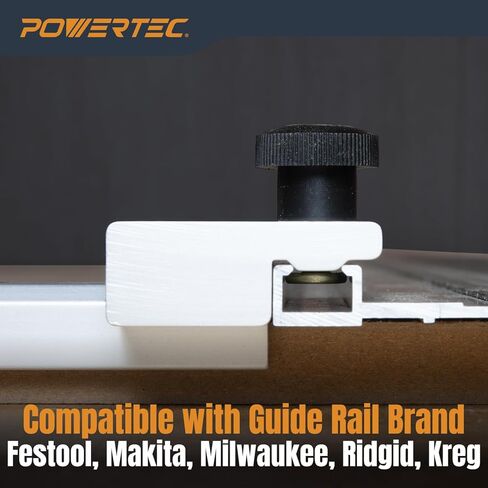 POWERTEC Track Saw Guide Rail Square, 90° Right Angle Guide Rail Protractor, Adjustable Square Guide Compatible with Festool,Makita,Milwaukee, Ridgid,Kreg (71962) in Saudi Arabia