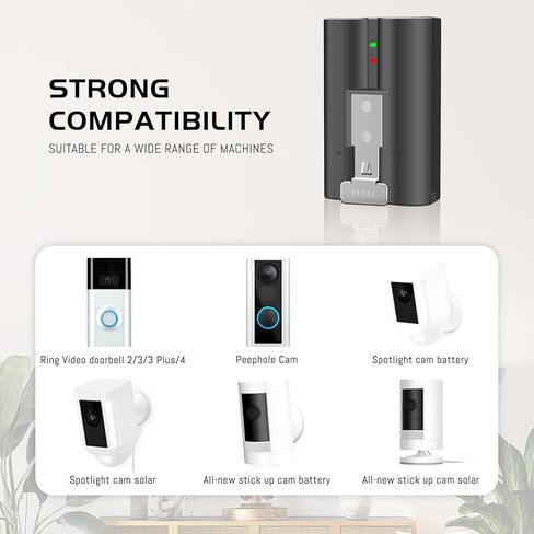 (4 عبوات بطاريات + محطة شحن USB مزدوجة) بطارية V4 لكاميرا جرس الباب الدائري 1/2/3/4/3+/3plus، كاميرا Stick Up (الجيل الثاني والثالث)، كاميرا ثقب الباب/كاميرا الأضواء/كاميرا الأضواء الشمسية/كاميرا داخلية وخارجية in Saudi Arabia