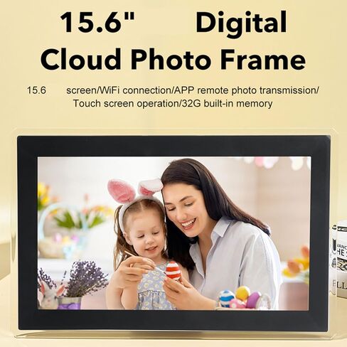 15.6 Inch Large Digital Photo Frame, WiFi Digital Photo Frame with 32GB Storage, Large Electronic Photo Frames, FHD 1080P Touch Screen, Gifts for Parents and Grandparents (US Plug) in Saudi Arabia