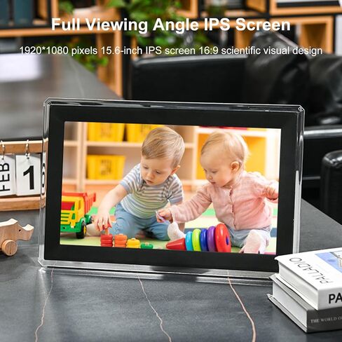 15.6 Inch Large Digital Photo Frame, WiFi Digital Photo Frame with 32GB Storage, Large Electronic Photo Frames, FHD 1080P Touch Screen, Gifts for Parents and Grandparents (US Plug) in Saudi Arabia