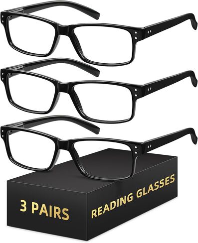 3pairs قراءة النظارات - القراء الأزرق لإغلاق المربع مع المفصلات الربيعة anti eyephlasses in Saudi Arabia