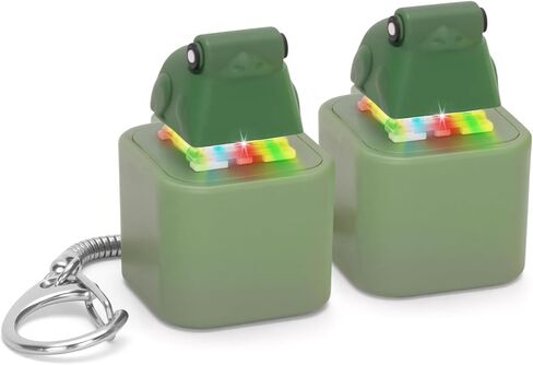 FunisFun Quacking Duck & Croaking Frog Keyboard Fidget Toy Keychain, Rechargeable Duck Frog Fidget Clicker with LED Light, Sensory Toy for Adults Stress Relief Anxiety (Yellow&Green, 2P) in Kuwait