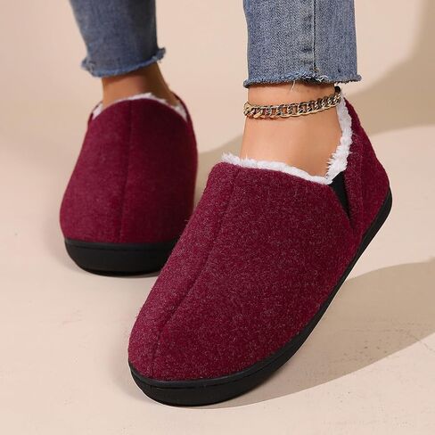 Women's Memory Foam House Slippers Ladies Warm Closed Back House Shoes with Non-Slip Outdoor Rubber Sole in Saudi Arabia