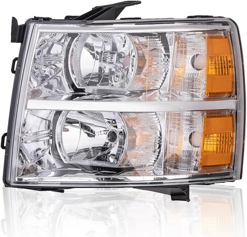 G-PLUS LED DRL Headlights, Compatible with 2007-2014 Chevy Silverado 2500 3500 & HD/Fit 2007-2013 Chevy Silverado 1500 Bumper Headlamp, Smoky lens Black Housing Clear Reflector in Kuwait