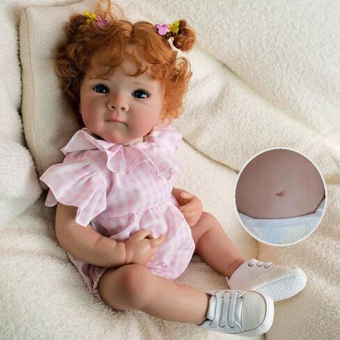 Anano Reborn Baby Dolls Girl Bettie - 18 بوصة كاملة الجسم سيليكون فينيل طفل دمية حقيقية للطفل إثبات الماء الجديد بشكل تشريحي مع الشعر الأحمر للأطفال الذين تتراوح أعمارهم بين 3+ in Saudi Arabia