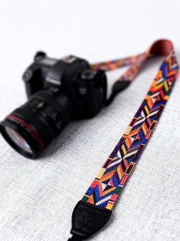 DSLR Mirrorless Camera Shoulder Strap Adjustable Woven Vintage Ethnic Design for Photography Travel Adventures in Saudi Arabia