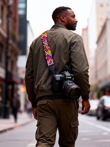 DSLR Mirrorless Camera Shoulder Strap Adjustable Woven Vintage Ethnic Design for Photography Travel Adventures in Saudi Arabia