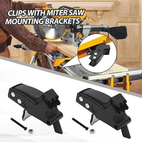 1 Set Clips with Miter Saw Mounting Brackets, Replacement for DW7231 Replacement for Heavy Duty Miter Saw Stand DW723 DWX723 DWX724 DW730 in Saudi Arabia