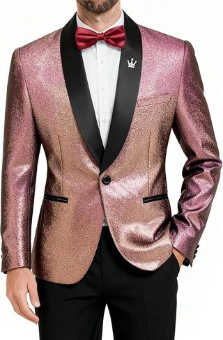 سترة Tuxedo اللامعة للرجال ، السترة النحيفة النحيفة ، بدلة صاخبة شال واحدة للحفلة ، حفلة موسيقية ، حفل زفاف ، عشاء in Saudi Arabia