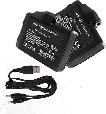 7.4V 5000mAh Li-Polymer Rechargeable Battery Pack Replacement Set Compatible with Heated Gloves Liners Mittens Socks Vest Jacket Hand Muff Charger 7.4v Battery(5000mAh) in Saudi Arabia