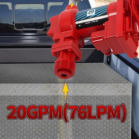 12 Volt 20 GPM Explosion Proof Fuel Transfer Pump Compatible with Gasoline, Diesel, Kerosene, Mineral Oil and Similar Fuels or Oils (Package B) in Saudi Arabia