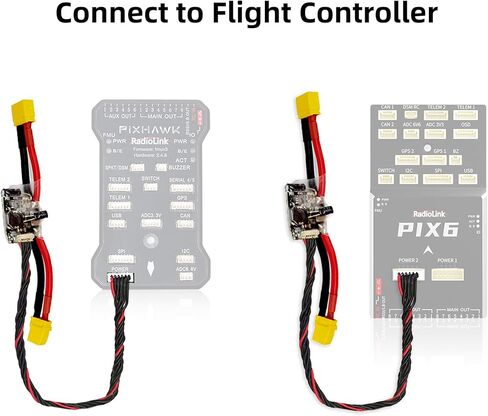 Radiolink Power Module XT60 Plug Compatible with APM PIXHAWK/PIX6 Flight Controller, 5.3V BEC for DIY Drone, Quad, Airplane and Fixed-wing in Saudi Arabia