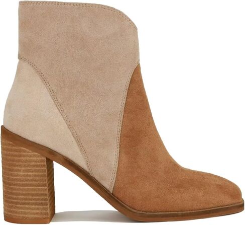 Women's Two-Tone Ankle Boots Western Boot Ankle Boots Cowboy Boots Pointed Toe Stacked Block Heel Boots in Saudi Arabia