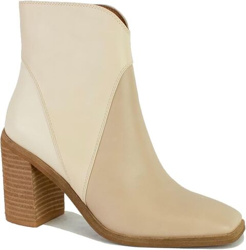 Women's Two-Tone Ankle Boots Western Boot Ankle Boots Cowboy Boots Pointed Toe Stacked Block Heel Boots in Saudi Arabia