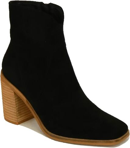 Women's Two-Tone Ankle Boots Western Boot Ankle Boots Cowboy Boots Pointed Toe Stacked Block Heel Boots in Saudi Arabia