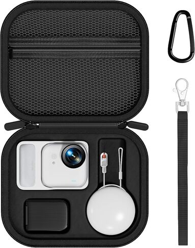 حقيبة حمل ProCase لحزمة Insta360 GO Ultra القياسية، حقيبة سفر واقية صلبة محمولة مع حزام معصم لملحقات كاميرا GO Ultra Action - أسود in Kuwait
