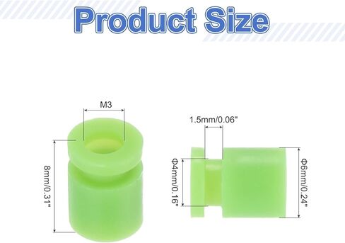 كرات مطاطية مضادة للاهتزاز من MECCANIXITY RC لجهاز التحكم في الطيران RC F4 F7 ملحقات الطائرة بدون طيار M3x8mm (أخضر فاتح)، عبوة من 36 قطعة in Saudi Arabia