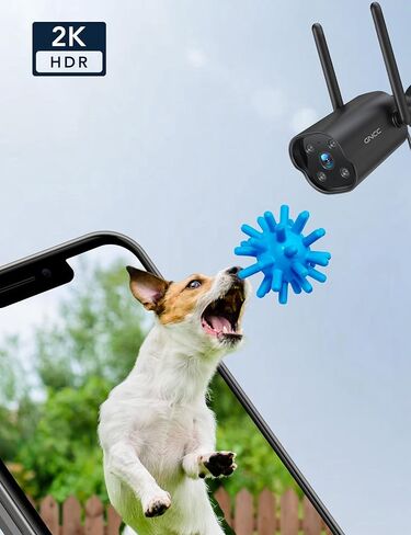 GNCC Outdoor Fixed WiFi Camera, 2K HD, Supports only 2.4GHz WiFi, IP65 Waterproof, Requires Cloud Subscription, Supports Two-Way Audio, Motion Detection, Alarm, and operates 24/7,Black(2-Pack) in Kuwait