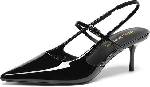 DREAM PAIRS Mary Jane Kitten Heels للنساء أحذية Slingback - مريحة مدببة مغلقة عند الأصابع وكعب منخفض أحذية رسمية 2.36 بوصة للعمل المكتبي وحفلات الزفاف والكنيسة in Saudi Arabia