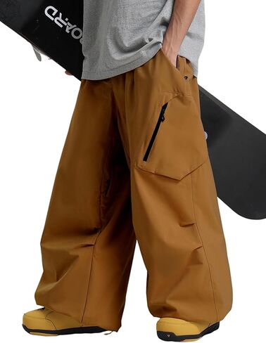 GSOU SNOW Mens Snow Pants Womens Baggy Snowboarding Ski Pant Loose Waterproof Windproof Insulated Outdoor Sport in Saudi Arabia