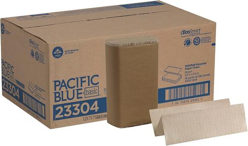 Pacific Blue Basic Recycled Multifold Paper Towels (23304), Brown, 250 Towels/Pack, 16 Packs/Case in Saudi Arabia
