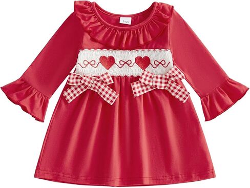 Toddler Baby Girl Christmas Outfit Tree Embroidery Lapel Collar Long Sleeve Dress Cute Baby Girl Christmas Dress in Saudi Arabia