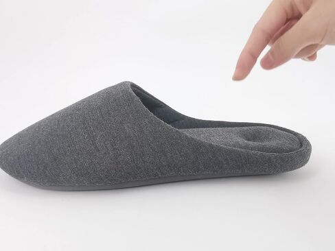 ofoot Women's Memory Foam Cotton House Slippers for Summer - Comfortable,Washable Indoor Bedroom Shoes with Non-Slip Rubber Outsoles (Charcoal Grey, US 11-12) in Saudi Arabia