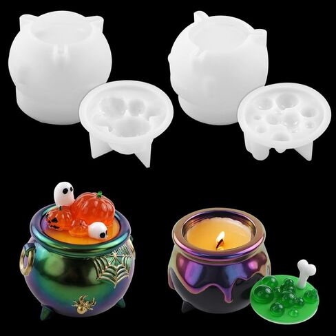Ghost Storage Box Epoxy Resin Mold, Cute Ghost Silicone Molds for Resin, Storage Box Resin Casting Mold with Cover, Ghost Hat Resin Mold for Decoration in Kuwait