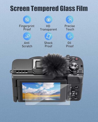 واقي شاشة مكون من 4 قطع لكاميرا Canon PowerShot V1-9H من الزجاج المقسى القوي لكاميرا Canon PowerShot V1 الرقمية، مضاد للخدش، خالٍ من الفقاعات، وضوح عالي الدقة in Kuwait