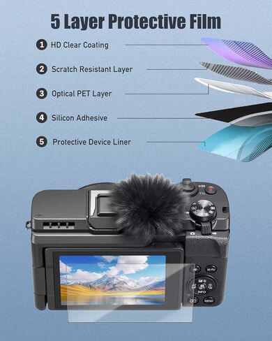 واقي شاشة مكون من 4 قطع لكاميرا Canon PowerShot V1-9H من الزجاج المقسى القوي لكاميرا Canon PowerShot V1 الرقمية، مضاد للخدش، خالٍ من الفقاعات، وضوح عالي الدقة in Kuwait