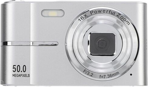 كاميرا رقمية، FHD 1080P 50 ميجابكسل تدعم التركيز التلقائي التلقائي 16X تكبير للطلاب، كاميرا فيديو صغيرة محمولة صغيرة الحجم، كاميرا صور لجمع التخرج (أسود) in Kuwait