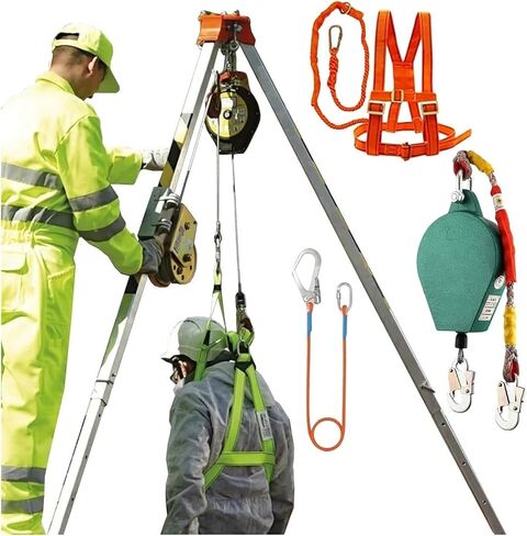 Confined Space Rescue Tripod Kit with 1200/1800/2600 Lbs Winch, 10M Fall Protection Safety Belt, Lifting & Rescue Gear for High Places & Wells in Saudi Arabia