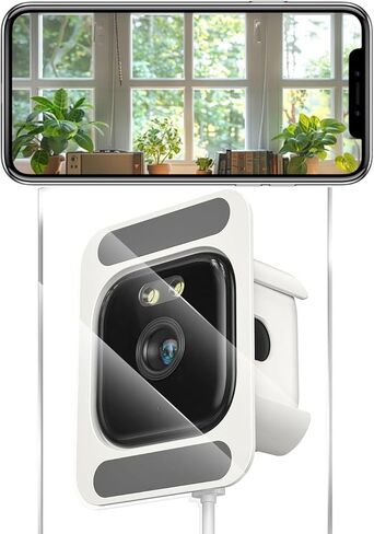 2K Window Security Camera, 3MP Indoor Home Monitoring, Wi-Fi 2.4GHz/5GHz, Full-Color Night Vision, Person Detection, 24/7 Recording in Saudi Arabia