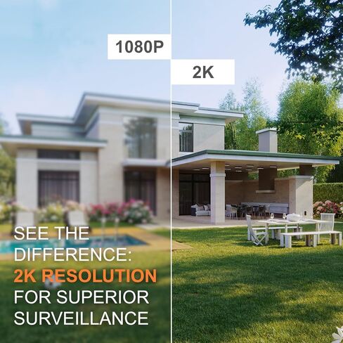 2K Window Security Camera, 3MP Indoor Home Monitoring, Wi-Fi 2.4GHz/5GHz, Full-Color Night Vision, Person Detection, 24/7 Recording in Saudi Arabia