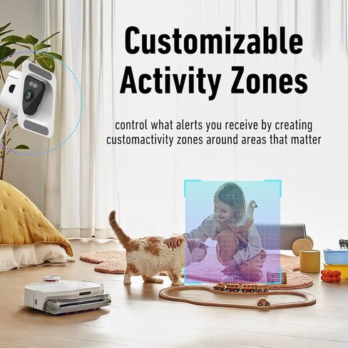 2K Window Security Camera, 3MP Indoor Home Monitoring, Wi-Fi 2.4GHz/5GHz, Full-Color Night Vision, Person Detection, 24/7 Recording in Saudi Arabia