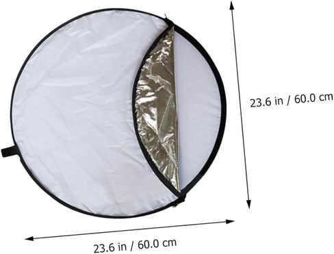 لوحة عاكسة للتصوير الفوتوغرافي قابلة للطي 5 في 1 مقاس 60 سم مع حقيبة حمل، عاكس ضوء محمول للصور الفوتوغرافية والمنتجات والمجوهرات والاستخدام الخارجي والاستوديو in Kuwait