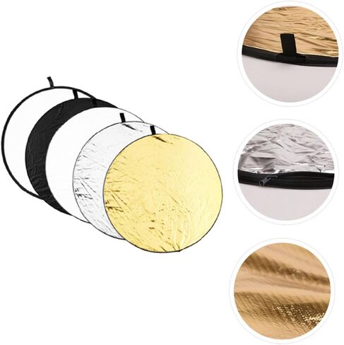 لوحة عاكسة للتصوير الفوتوغرافي قابلة للطي 5 في 1 مقاس 60 سم مع حقيبة حمل، عاكس ضوء محمول للصور الفوتوغرافية والمنتجات والمجوهرات والاستخدام الخارجي والاستوديو in Kuwait