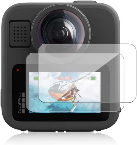عبوتين من واقي الشاشة لكاميرا GoPro Max2، زجاج مقسى بدرجة صلابة 9H لكاميرا GoPro Max 2، مضاد للخدش، خالٍ من الفقاعات، وضوح عالي الدقة in Kuwait
