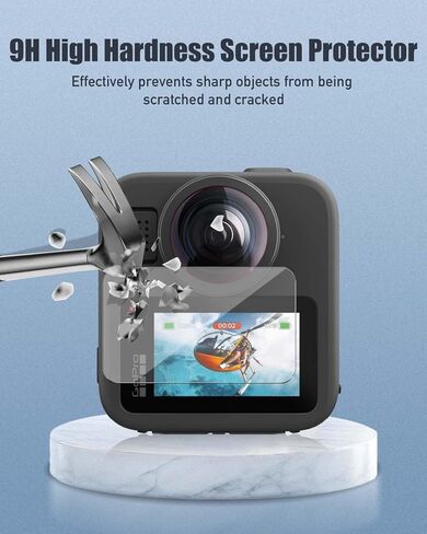 عبوتين من واقي الشاشة لكاميرا GoPro Max2، زجاج مقسى بدرجة صلابة 9H لكاميرا GoPro Max 2، مضاد للخدش، خالٍ من الفقاعات، وضوح عالي الدقة in Kuwait